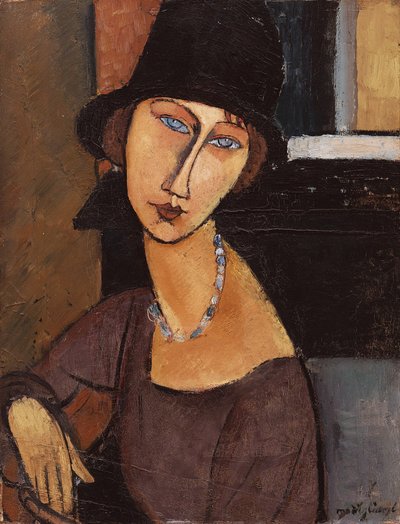 Jeanne Hébuterne mit Hut, 1917 von Amedeo Modigliani