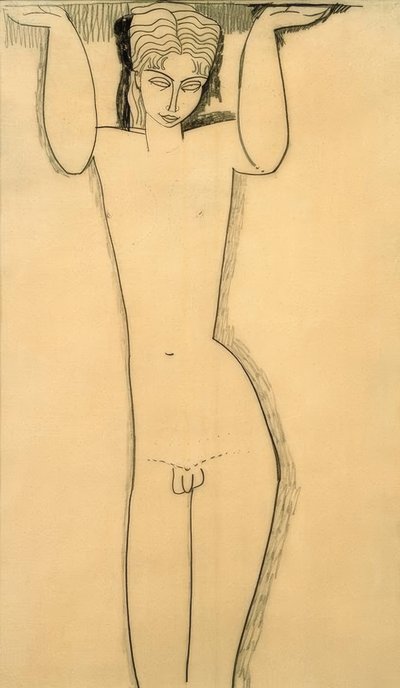 Nackter junger Mann (Atlas) von Amedeo Modigliani