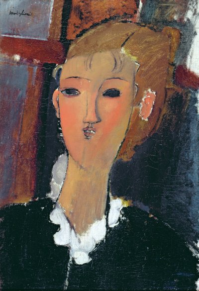 Junge Frau mit kleinem Kragen von Amedeo Modigliani