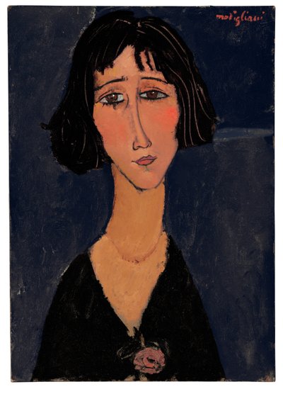 Junge Frau mit Rose von Amedeo Modigliani