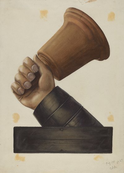"Bell in Hand" Tavernen-Schild von American 20th Century
