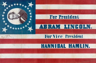 Wahlkampfflagge für Abraham Lincoln von American School