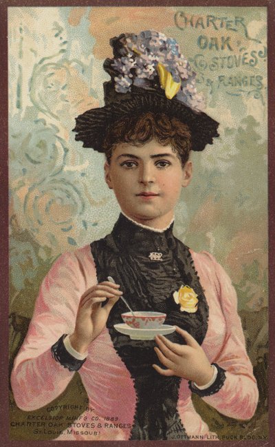 Dame rührt in der Teetasse von American School