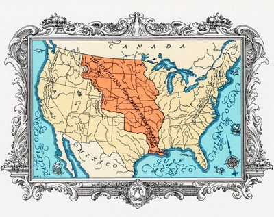 Karte des Louisiana-Kaufs von American School