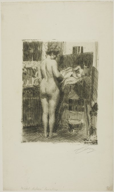 Modell vor Bild von Anders Leonard Zorn