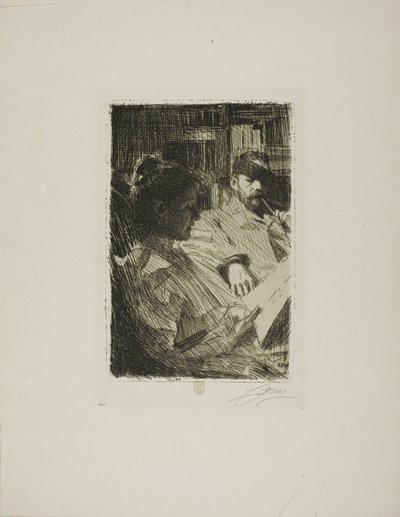 Lesen (Herr und Frau Ch. Deering) von Anders Leonard Zorn