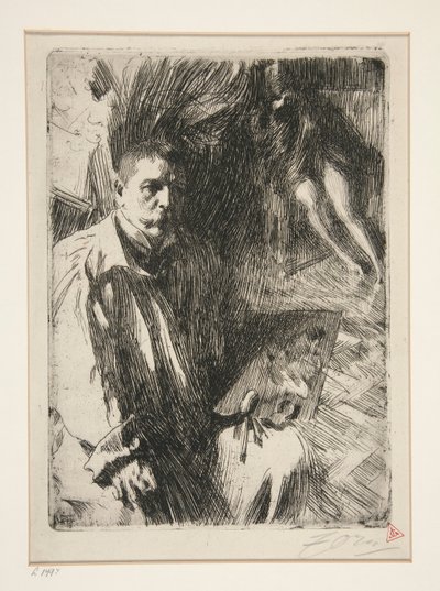 Selbstporträt mit Modell II von Anders Leonard Zorn