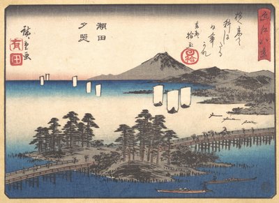 Sonnenuntergang in Seta, ca. 1857 von Ando Hiroshige