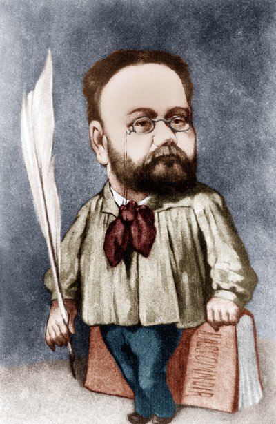 Karikatur des französischen Schriftstellers Emile Zola von Andre Gill
