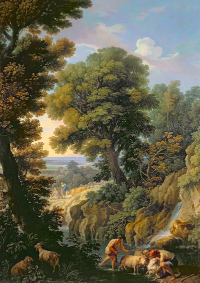 Eine Landschaft in Latium mit Hirten von Andrea Locatelli