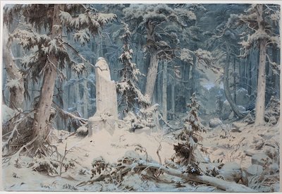 Verschneiter Wald von Andreas Achenbach
