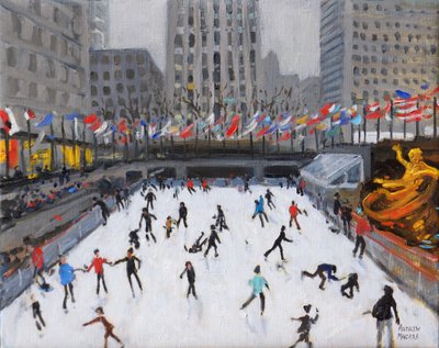 Weihnachtseislaufen, Rockefeller-Eisbahn, New York, 2017 von Andrew Macara