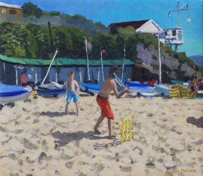 Cricket und gelbe Stümpfe, Abersoch von Andrew Macara