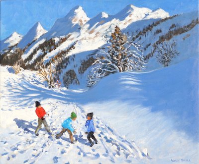 Schneeballschlacht, La Clusaz, Frankreich von Andrew Macara