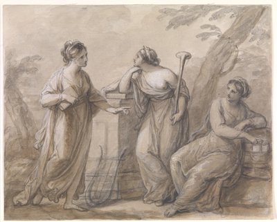 Drei Musen im Gespräch von Angelica Kauffmann