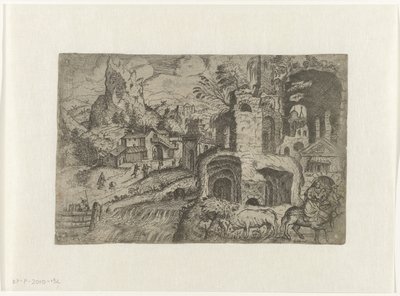 Landschaft mit Flucht nach Ägypten von Angelo Falconetto (attributed to)