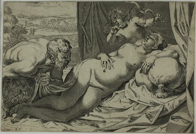 Venus und Satyr von Annibale Carracci