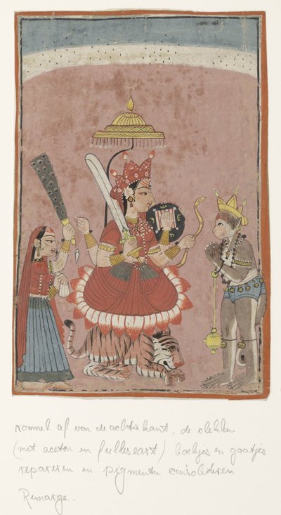 Göttin Durga und Hanuman von Anonymous