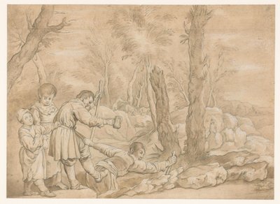 Gruppe von Blinden in einer Landschaft von Anonymous