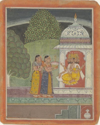 Khambavati Ragini mit Gott Brahma von Anonymous