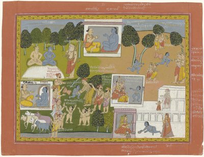 Krishna entwurzelt die Arjuna-Bäume von Anonymous