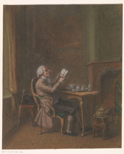 Lesender Mann in einem Interieur von Anonymous