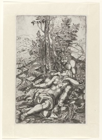 Medoro und Angelica in einer Landschaft von Anonymous