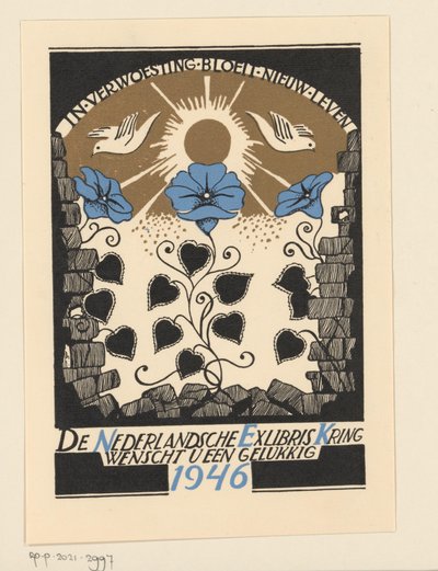 Neujahrswunsch für 1946 von der Niederländischen Exlibriskring von Anonymous