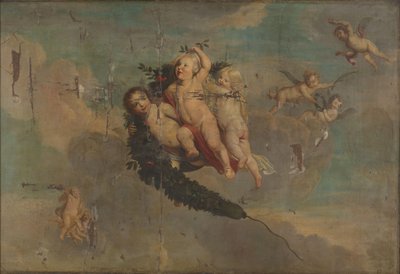 Putti mit einer Girlande von Anonymous