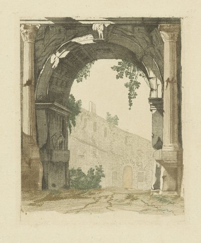 Römisches Tor mit Stadtmauer von Anonymous