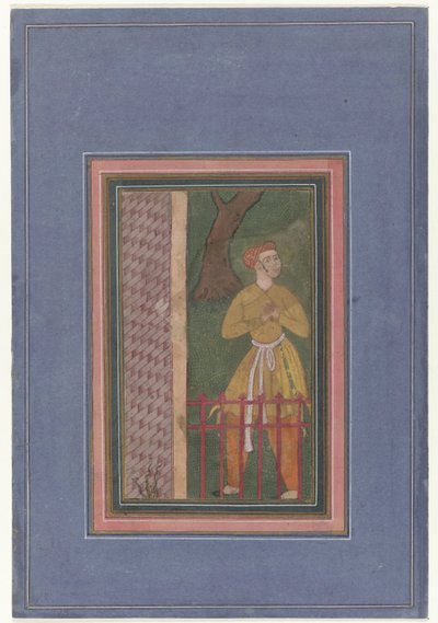 Stehender Mann hinter einem Zaun (Fragment) von Anonymous