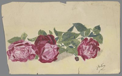 Zweig mit drei Rosen von Anonymous