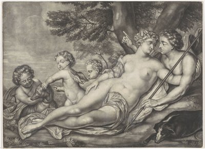 Venus hält Adonis von der Jagd ab von Anonymous