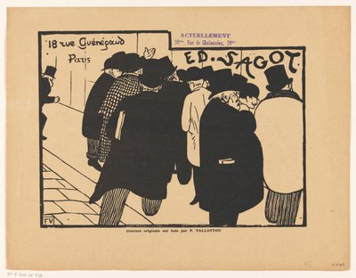 Visitenkarte des Druckhändlers Edmond Sagot in Paris von Anonymous