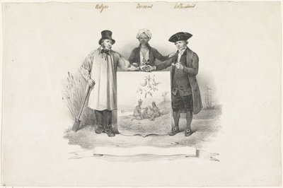 Wappenschild mit Belgier, Javaner und Holländer, 1826 von Anonymous