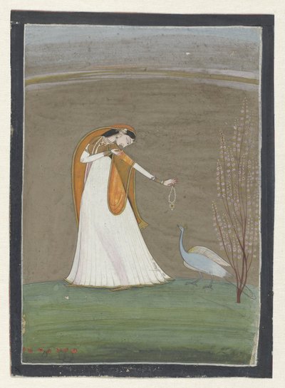 Frau mit Pfau von Anonymous