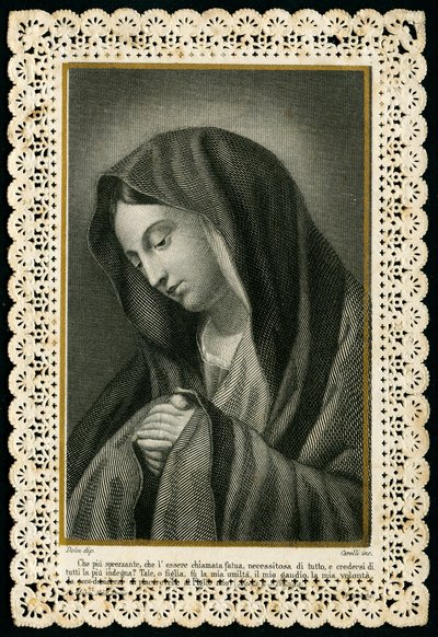 Andachtsbild: Die Jungfrau Maria (Gravur) von Anonymous Anonymous
