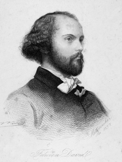 Porträt von Felicien Cesar David (Gravur) von Anonymous Anonymous