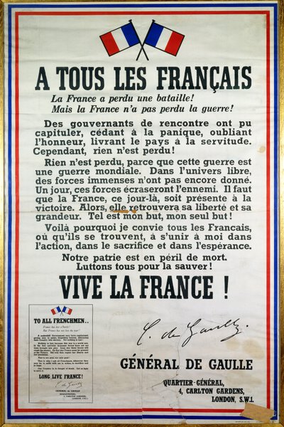Plakat des Aufrufs vom 18. Juni von Anonymous Anonymous