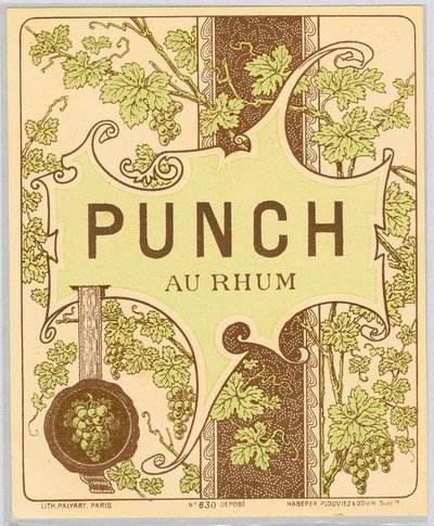 Rum-Punsch Alkoholwerbung (spätes 19. Jahrhundert) von Anonymous Anonymous