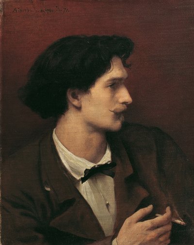 Selbstporträt mit Zigarette, 1871 von Anselm Feuerbach