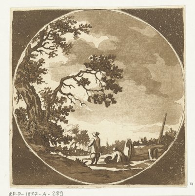 Landschaft mit zwei Wanderern von Anthonie van den Bos