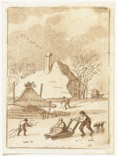 Winterlandschaft mit Eislaufvergnügen von Anthonie van den Bos