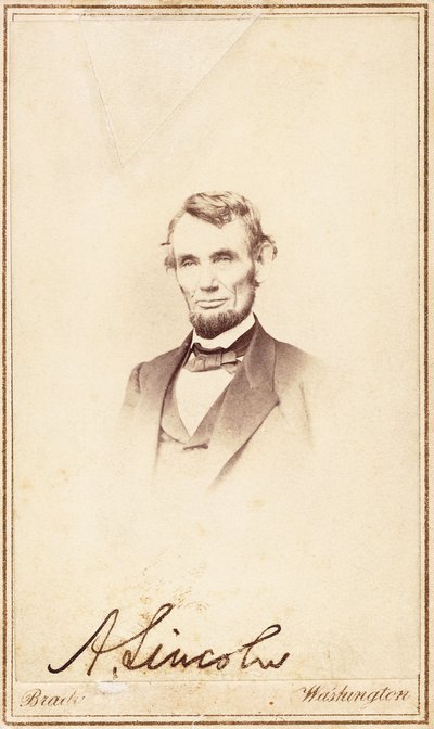 Abraham Lincoln, signierte Carte-de-Visite, 1864 von Anthony Berger
