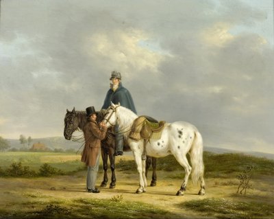 Zwei Reiter in einer Landschaft von Anthony Oberman