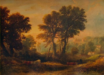 Dunster Castle: Sonnenuntergang, um 1850, 1935 von Anthony Vandyke Copley Fielding