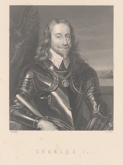Karl I., graviert von W. Hall von Anthony van Dyck