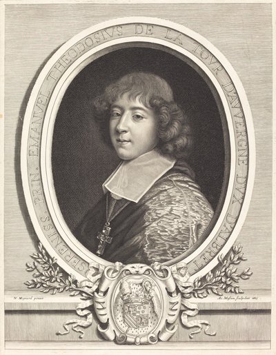 Kardinal de Bouillon von Antoine Masson after Nicolas Mignard