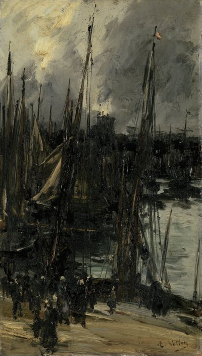 Hafenansicht in Dunkerque (oder Dieppe?) von Antoine Vollon