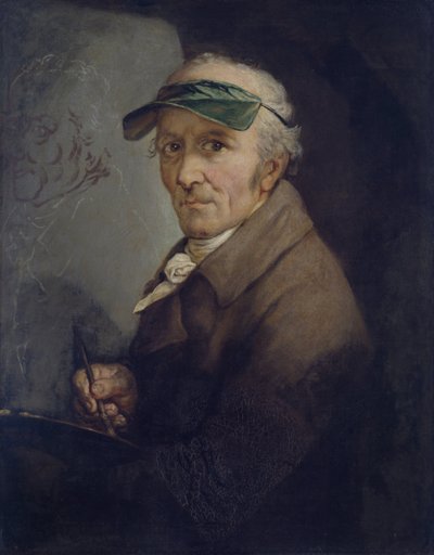 Selbstporträt mit Augenschirm, 1813 von Anton Graff